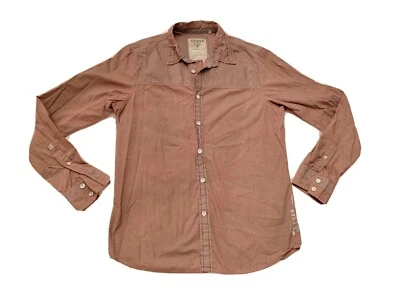 Camisa de vestir GUESS de manga larga para hombre con cuello rojo a rayas con botones talla grande Foto 1 de 4