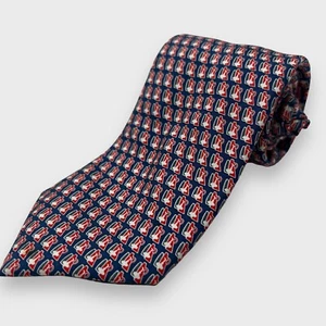 Vineyard Vines 100% Silk Red White Blue Men's Neck Tie Length 60" Width 3 1/2" - Picture 1 of 5