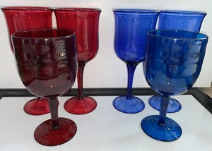 Juego de 6 Copas de Melamina Roja y Azul de KOHL’S y POTTERY GRANN - Nuevo - Imagen 1 de 9