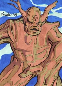 ORIGINAL Marvel Groot 1/1 ACEO Sketch Card cartoon comic Fan Art - Picture 1 of 3