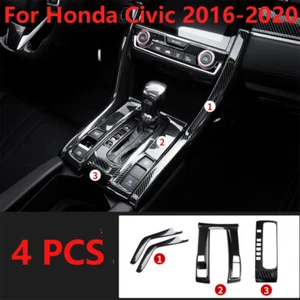 Carbon Fiber Style Center Console Shift Panel Cover for Honda Civic 2016-2020 - Imagen 1 de 8