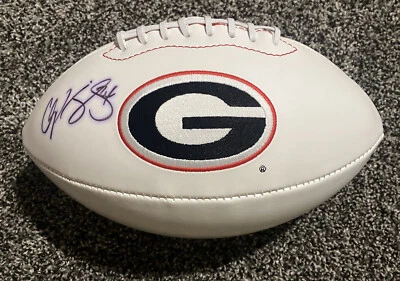 Champ Bailey Autographed GEORGIA BULLDOGS SIGNED WHITE Logo Football- JSA COA - Image 1 of 4