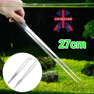 10.5inch Stainless Steel Aquatic WaterPlant Aquarium Tweezer Fish Tank Long Tool - Picture 1 of 10