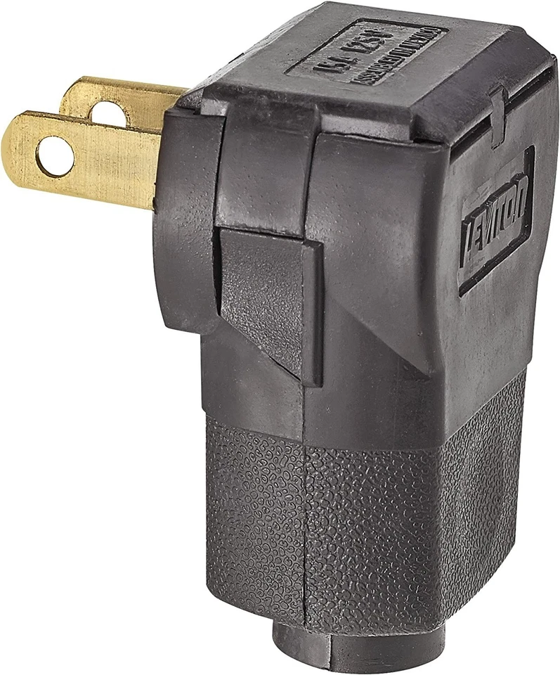 Enchufe angular no polarizado Leviton 101AN 15 amperios 125 voltios 2 polos 2 cables marrón Foto 1 de 1