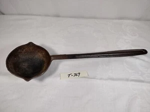 Vintage Cast Iron Lead Smelting Melting Pot Ladle 2-Spout 19.5” (769) - Picture 1 of 14