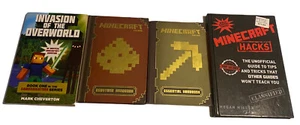 Lot Of 4 Minecraft Books Combat Handbook Gamers Adventure Hacks SEE PHOTOS! - Picture 1 of 6