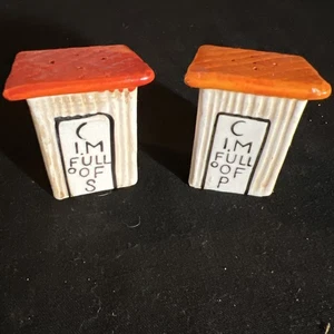 VINTAGE PLUMPSKLO ICH BIN VOLL MIT S UND P SALZ & PFEFFERSTREUER Hergestellt in Japan Risqué - Bild 1 von 7