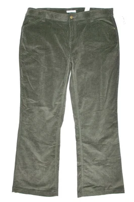 NEW WOMEN DRESSBARN OLIVE VELVET cotton spanx STRAIGHT LEG CLASSIC FIT PANTS 18W - Image 1 of 4