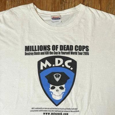 Camisa De Colección MDC Talla XL Banda Punk Gira Política Anti George Bush Policía Protesta Foto 1 de 4