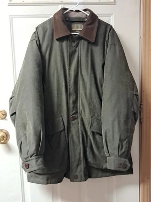 Rainforest 3-n-1 Tencel Men's XL Full Zip W/ Removable Lining Barn Coat. Green - Image 1 of 4