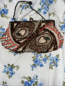 Santi Handbag Embellished Beaded Clutch Purse - Picture 1 of 10