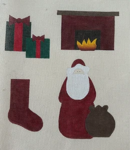 Santa Sampler aguja lona y guía de puntada - Imagen 1 de 5