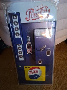 PEPSI-COLA DICKES GEPRÄGTES METALLSCHILD 8” X 17,5” 10 CENT POP MACHINE - Bild 1 von 4