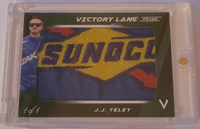 2018 PANINI NASCAR VICTORY LANE PRIME JUMBO FIRESUIT PATCH JJ YELEY 1/1 SUNOCO - Image 1 of 2