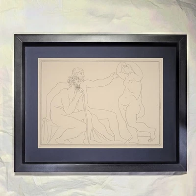 Pablo Picasso "Dos escultores antes de una estatua" Arte enmarcado personalizado Foto 1 de 3
