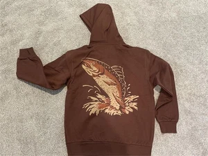 Filson Prospector Brown Trout Graphic Hoodie Kapuzen Heavyweight Sweatshirt M - Bild 1 von 4