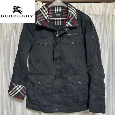 Chaqueta BURBERRY Etiqueta Negra M Algodón Negro Cremallera Bolsillos con Botones Japón Para Hombre Foto 1 de 4