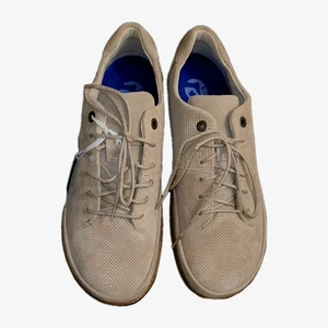 NEU--Birkenstock Honnef Low Wildleder Sandcastle Leder Gr. 41 Damen 10/Herren 8 Neu mit Etikett - Bild 1 von 18