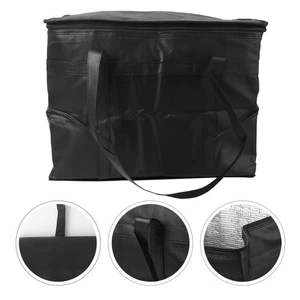 Bolsa de supermercado reutilizable bolsa aislada bolsa refrigeradora (negra) bolsa de mantenimiento fresco - Imagen 1 de 12
