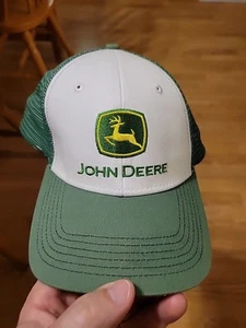 Classic John Deere Logo Snapback Trucker Hat Cap Green Licensed Product  - Picture 1 of 10