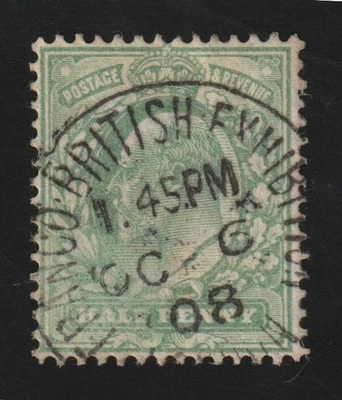 1/2d Green, cancelled by “Franco-British Exhibition” postmark dated OC 6 ‘08. - Image 1 of 2