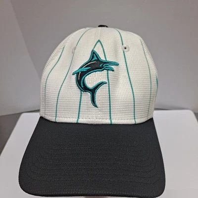 Miami Marlins Pinstripe Hat New Era 39THIRTY Small/Medium - Image 1 of 4