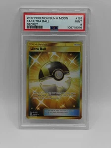 Pokemon Sun Moon Ultra Ball Gold Secret 2017 arte completo raro 161/149 PSA 9 como nuevo - Imagen 1 de 2