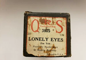 Word Rolls Piano vintage "Lonely Eyes" #3835 QRS Autograph  Shapiro Bernstein  - Picture 1 of 2