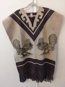 Authentic Hand Made Leather Poncho One Size Fits All Made In Mexico - Picture 1 of 2