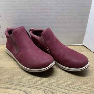 Clarks Cloudsteppers Casual Booties Breeze Clover Rhubarb Women 9 1/2 GUC - Picture 1 of 9