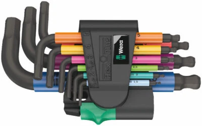 Wera 9 Piece Hex Socket Key Set 950/9 Hex-Plus Metric Multicolour - 05133164001 - Image 1 of 4
