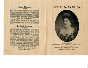 Opuscolo pubblicitario cantante lirico MME (Lillian) Nordica (1857-1914) del 1911- - Foto 1 di 1