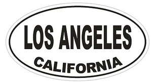 Los Angeles California Oval Bumper Sticker or Helmet Sticker D2798 Euro Oval - Picture 1 of 1