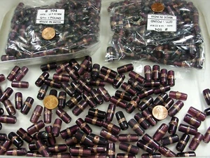Lote a granel de cuentas de vidrio hechas a mano de lujo púrpura largo de 2 libras de la India (EX-38) - Imagen 1 de 12