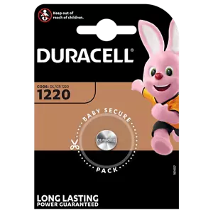 Pila CR1220 DURACELL BOTTONE A LITIO 3V DL1220/ECR1220 Batteria 1220 - Foto 1 di 1
