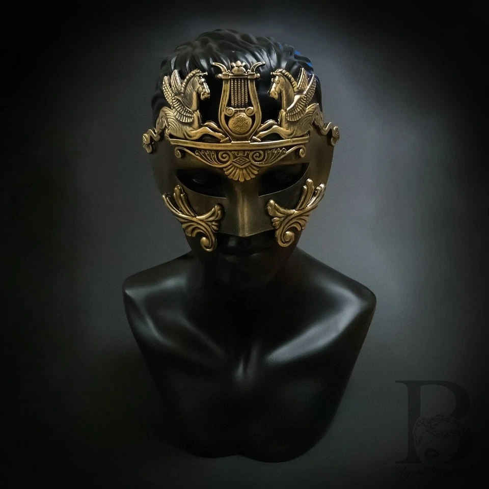 Greek Roman Gladiator Masquerade Masks Gold - Image 1 of 4