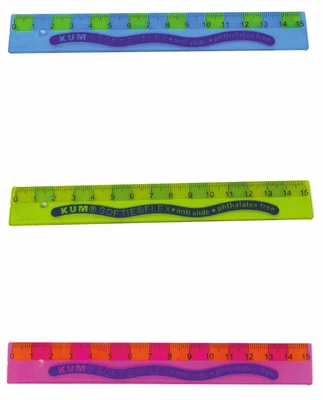 KUM GMBH & CO. KG KUM flexibles Lineal 15 cm Softie®Flex rutschsicher L01 Farbwechsel Scala