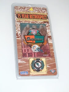 1994 Pinnacle NFL 75 Year Retrospect Commemorative Card & Pin Set Miami Dolphins - Picture 1 of 3