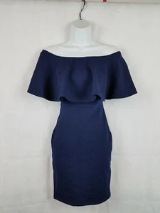 Nordstrom Soprano Womens Indigo Dress Bodycon Hourglass Navy XS USA Off Shoulder - Picture 1 of 6
