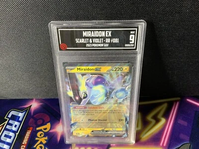 TCCG 9 NOT PSA Pokemon Scarlet & Violet Miraidon ex 037/078 RR Card SV1V - Image 1 of 2