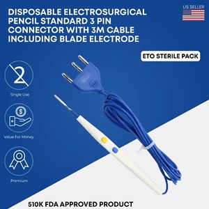 Lápiz electroquirúrgico Diathermy ESU Cautery con hoja interruptor de dedo lápiz - Imagen 1 de 3