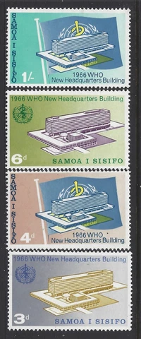 Samoa, Scott #255-258, WHO Headquarters, MLH Cover