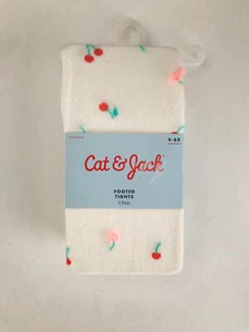 Cat & Jack Footed Tights 1 Pair Size 4-6X Cherries Multicolor NWT! - Picture 1 of 4