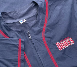Camiseta De Colección Atlantic Braves Russell Cremallera Completa Calentamiento MLB Béisbol Adulto XL - Imagen 1 de 14