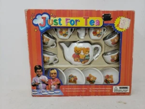 Vintage Miniature Teddy Bear Porcelain Toy Tea Set 13 pieces - NEW! Child's Play - Picture 1 of 24