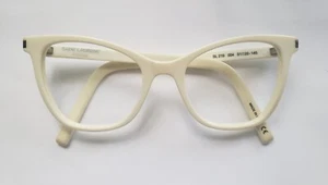 Authentic Saint Laurent Eyeglasses SL219 004 Ivory Cat Eye Frame 51-20-145 - Picture 1 of 5