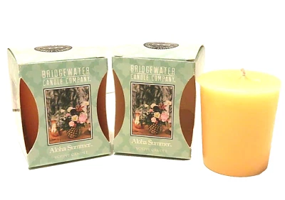 Bridgewater Aloha Verano Tropical Perfumado Votivos Lote 2 Velas Cubo Retirado Foto 1 de 4