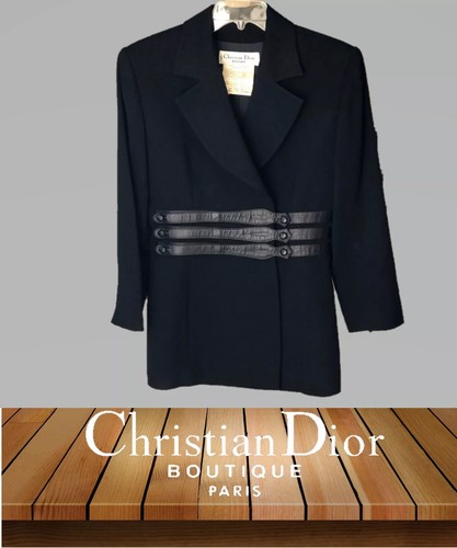 Christian Dior Boutique Paris Elegante Cappotto Pea in Lana in Lana