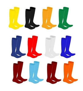 Football Plain Socks Rugby Hockey Soccer Free Delivery Mens Womens Kids - Picture 1 of 14