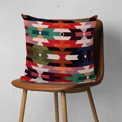 Kilim Pattern Tapestry Pillow Sofa Couch Gobelin Pillow Decorative Pillow 17x17" - Image 1 of 4